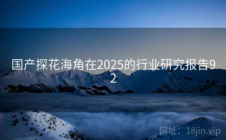 国产探花海角在2025的行业研究报告92 第1张 国产探花海角在2025的行业研究报告92 第1张