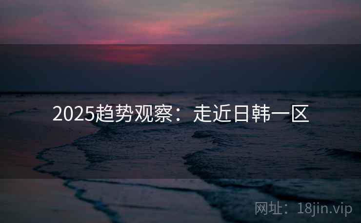 2025趋势观察:走近日韩一区 第1张 2025趋势观察:走近日韩一区 第1张
